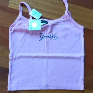Pink Yankees Crop Tank